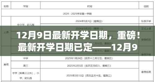 最新开学日期已定，12月9日，新篇章启航之日