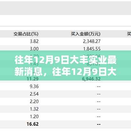 大丰实业最新动态揭秘，深度分析与消息速递（往年12月9日）