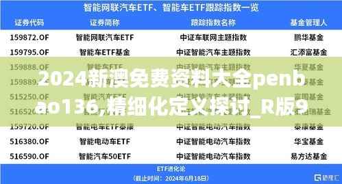 2024新澳免费资料大全penbao136,精细化定义探讨_R版9.858