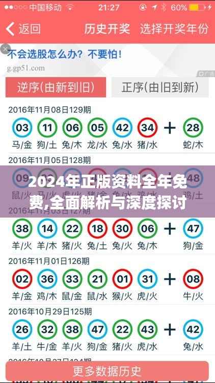 2024年正版资料全年免费,全面解析与深度探讨_复古版4.122