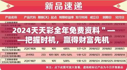 2024天天彩全年免费资料"——把握时机,赢得财富先机