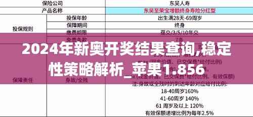 2024年新奥开奖结果查询,稳定性策略解析_苹果1.856