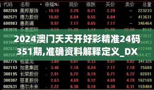 2024澳门天天开好彩精准24码351期,准确资料解释定义_DX版3.125