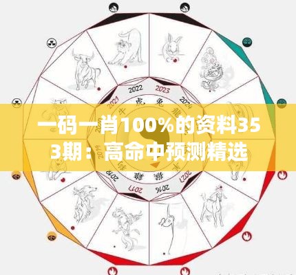 一码一肖100%的资料353期:高命中预测精选