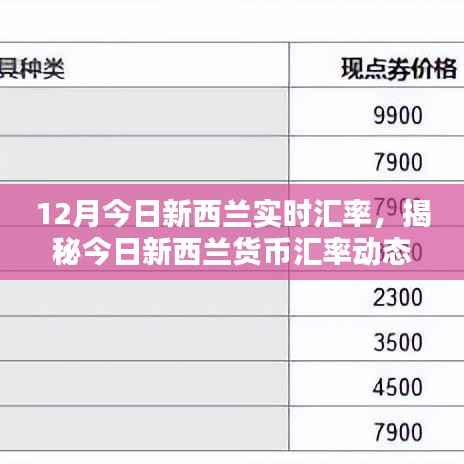 新西兰货币实时汇率动态解析,深度解读与实时数据同步更新