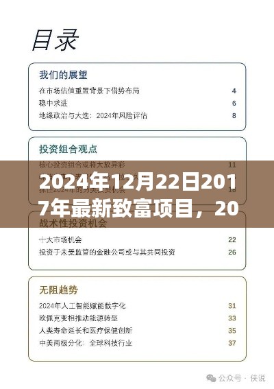 2024年视角下的致富新机遇,探寻2017年最新致富项目的长远展望