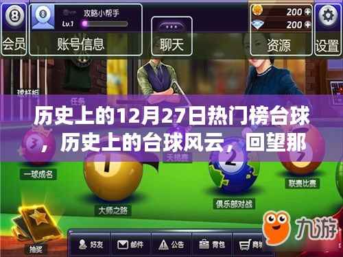 回望台球巨星时刻，历史上的十二月二十七日台球风云榜单