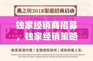 独家经销商招募,独家经销策略