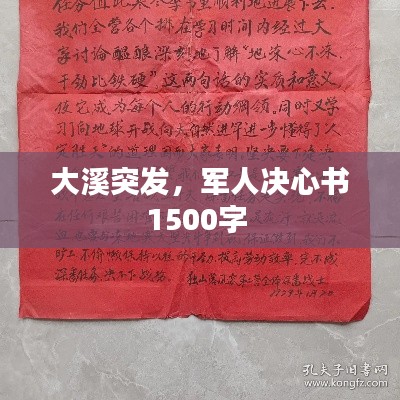大溪突发,军人决心书1500字