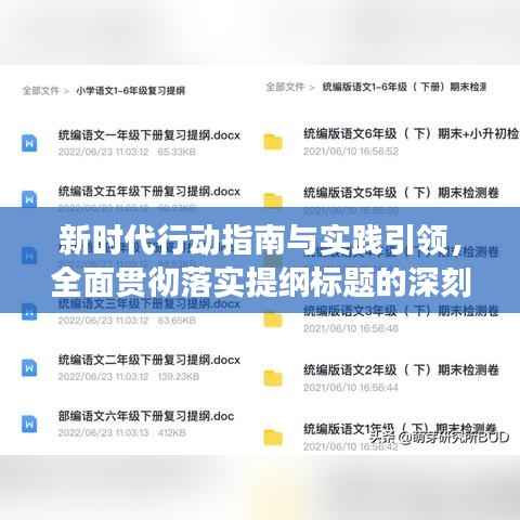 新时代行动指南与实践引领,全面贯彻落实提纲标题的深刻洞察