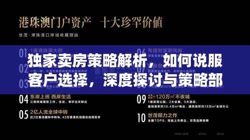 独家卖房策略解析,如何说服客户选择,深度探讨与策略部署