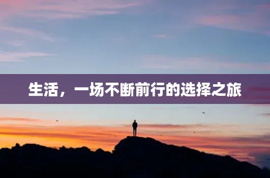 生活，一场不断前行的选择之旅