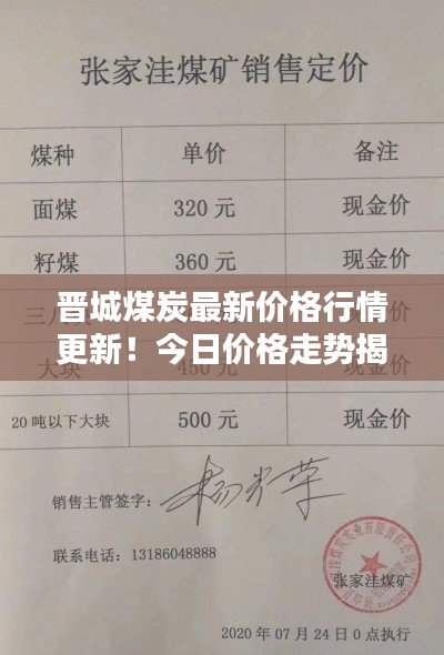 晋城煤炭最新价格行情更新!今日价格走势揭秘