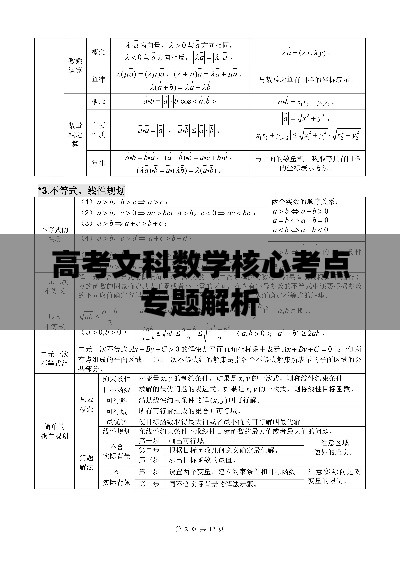 高考文科数学核心考点专题解析