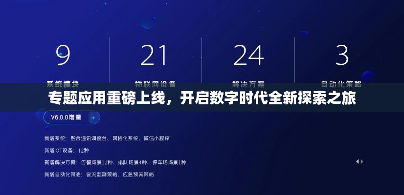 专题应用重磅上线,开启数字时代全新探索之旅