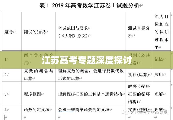 江苏高考专题深度探讨
