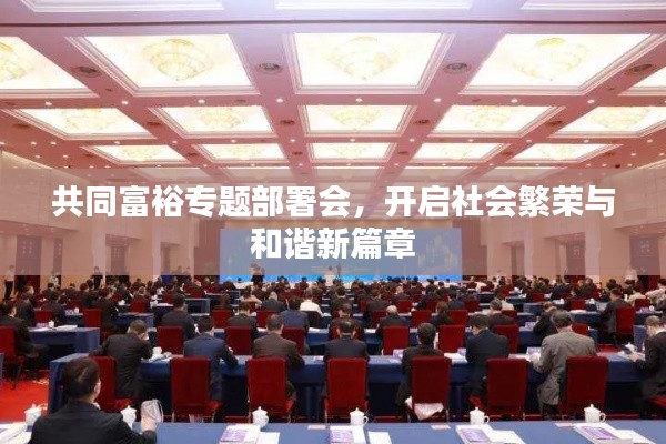 共同富裕专题部署会，开启社会繁荣与和谐新篇章