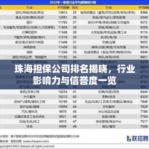 珠海担保公司排名揭晓,行业影响力与信誉度一览