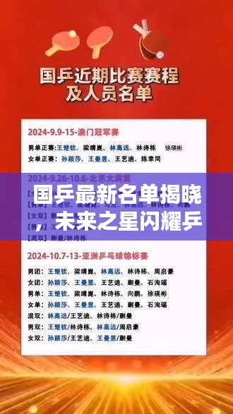 国乒最新名单揭晓，未来之星闪耀乒乓荣耀舞台