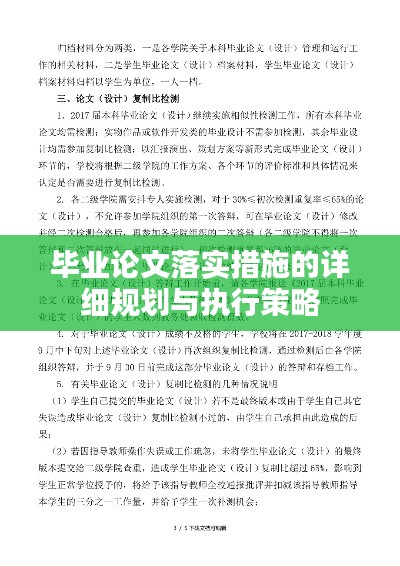 毕业论文落实措施的详细规划与执行策略