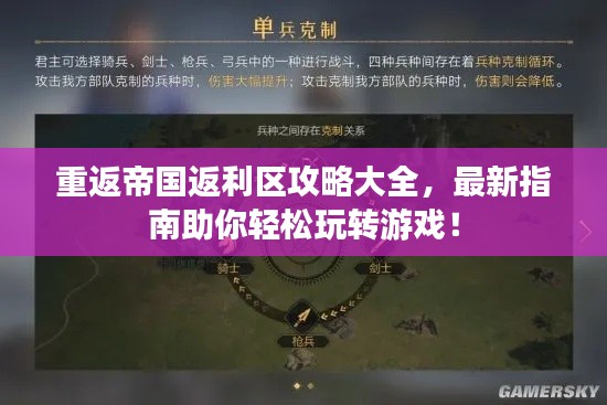 重返帝国返利区攻略大全，最新指南助你轻松玩转游戏！